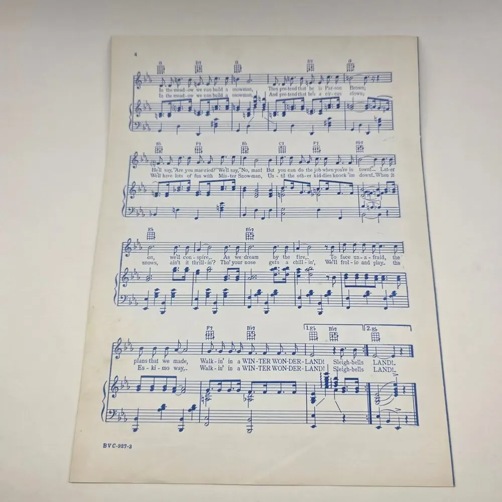 Vintage Winter Wonderland Sheet Music Dick Smith Felix Bernard BVC